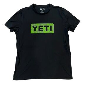 Yeti Black Tee with Green Graphic